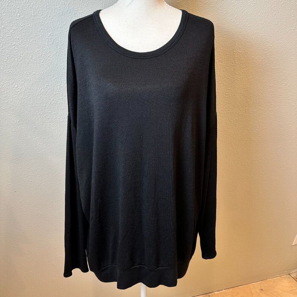 (Aritzia) Wilfred Free Sweater Womens Size L Black Tunic Sweater Casual